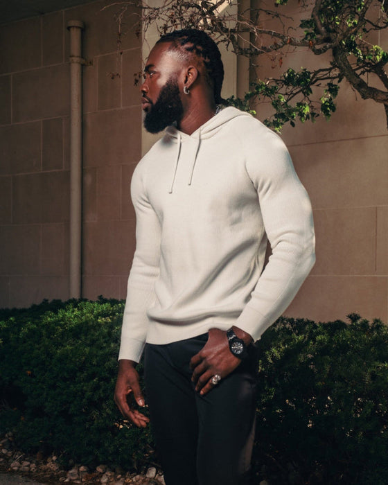 Heavy Knit Hoodie - Cream