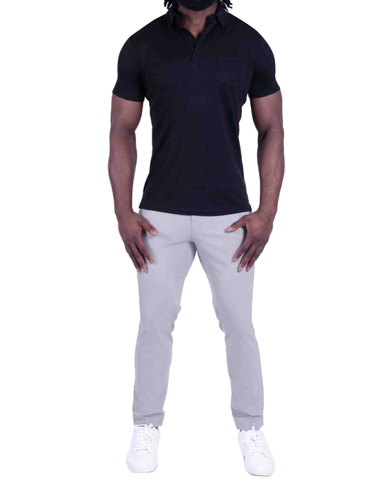 "The Mercury" Black Pique Polo