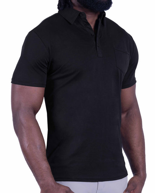 "The Mercury" Black Pique Polo