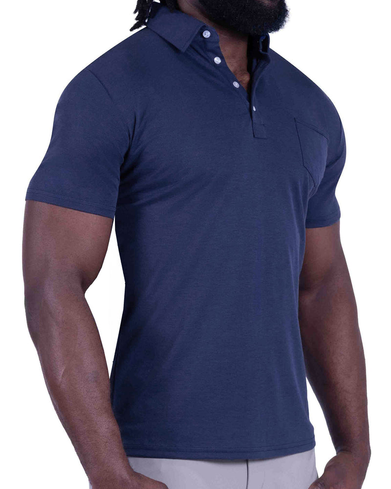 "The Harden" Navy Pique Polo