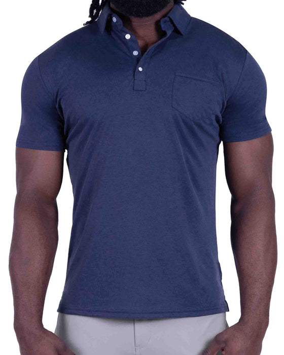 "The Harden" Navy Pique Polo