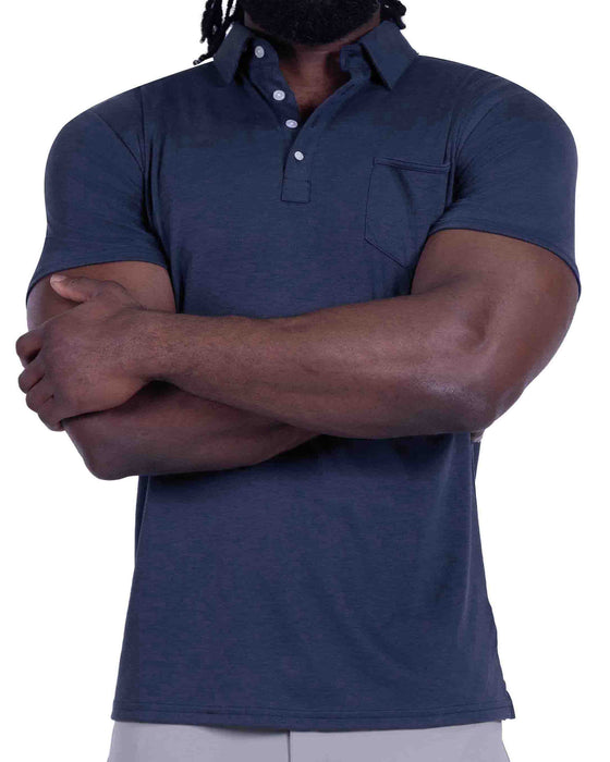 "The Harden" Navy Pique Polo