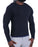 Lightweight Ribbed Knit Crewneck Sweater - Navy & Black