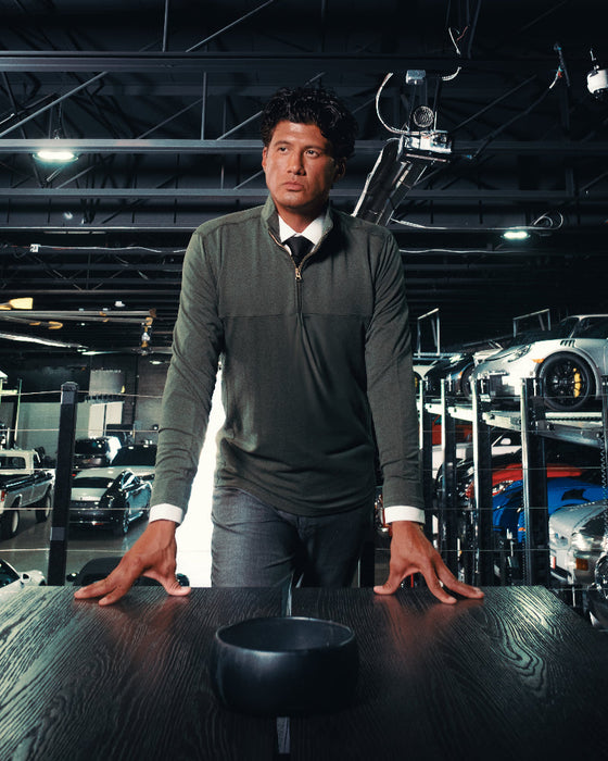 Quarter Zip - Solid Dark Green