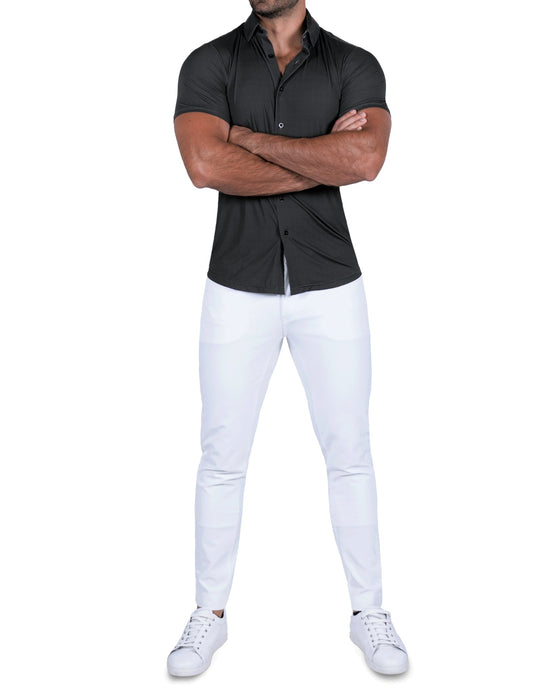 "The Friday" Charcoal Micro Dot Print