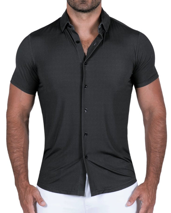 "The Friday" Charcoal Micro Dot Print