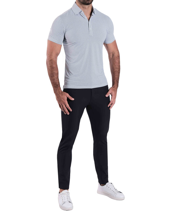 "The Filmore" Grey & Navy Abstract Squares