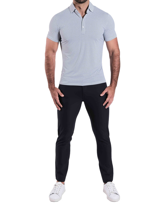 "The Filmore" Grey & Navy Abstract Squares