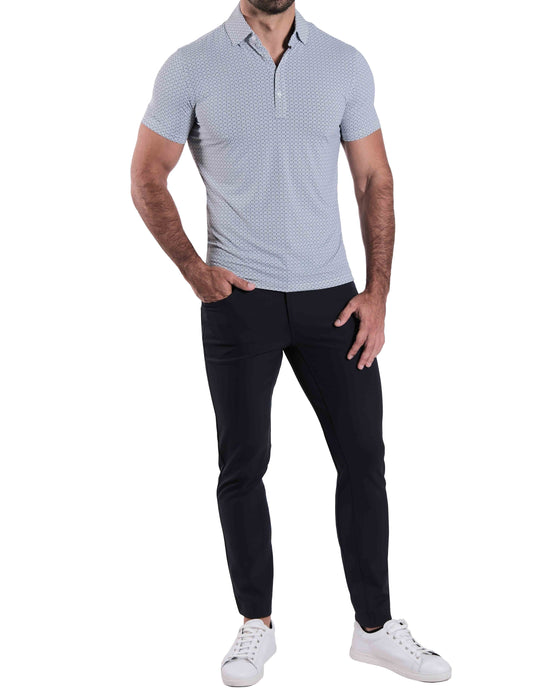 "The Filmore" Grey & Navy Abstract Squares