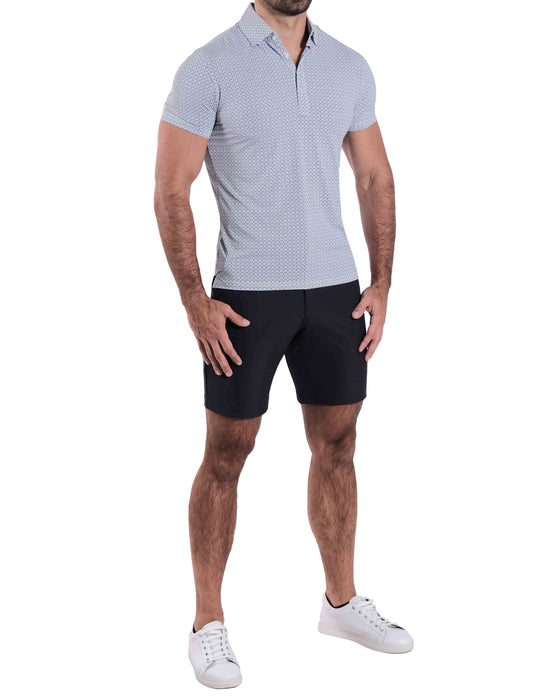 "The Filmore" Grey & Navy Abstract Squares