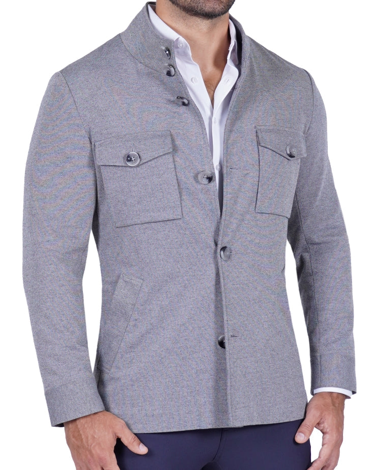 Knit Field Jacket - Grey