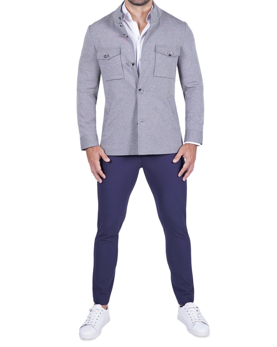 Knit Field Jacket - Grey