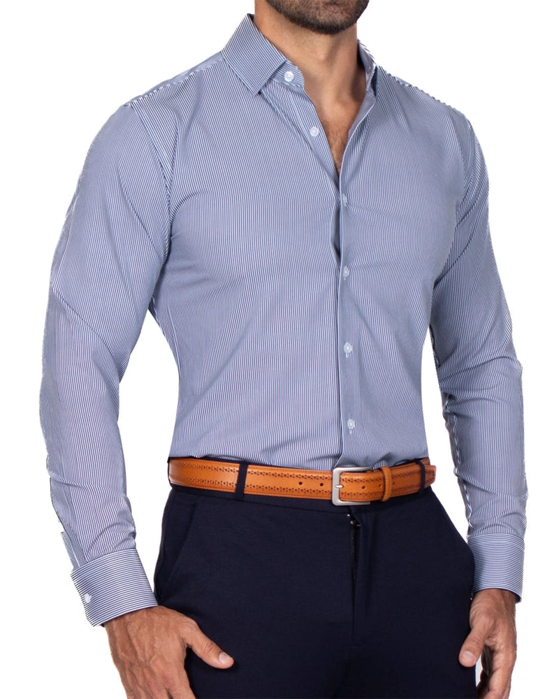 "The Hugo" Navy Pinstripe