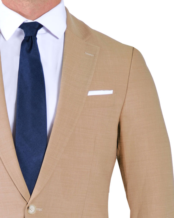 Athletic Fit Stretch Suit - Heathered Sand