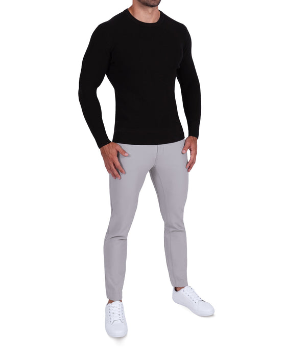 Heavy Knit Crewneck  - Black