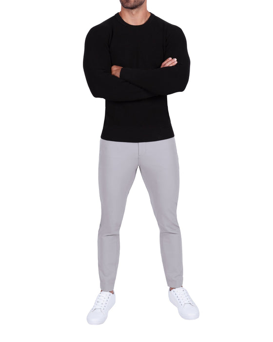 Heavy Knit Crewneck  - Black