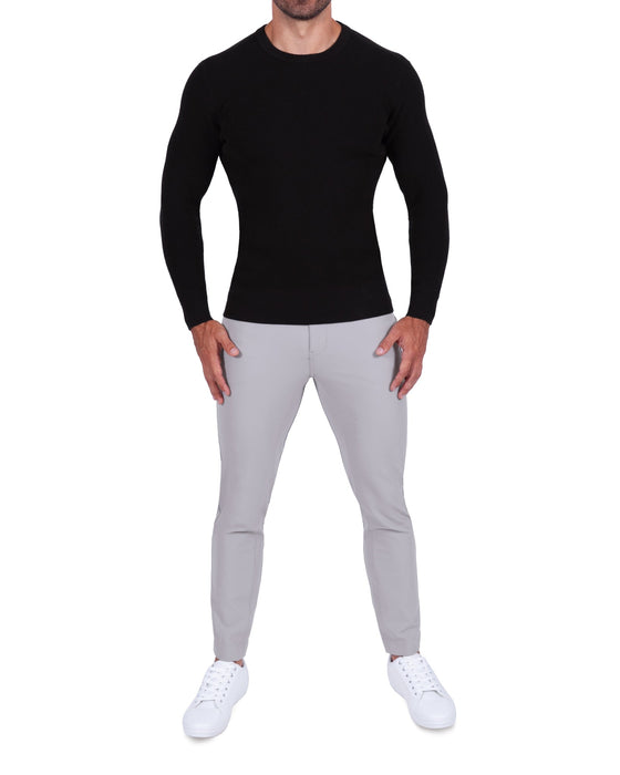 Heavy Knit Crewneck  - Black