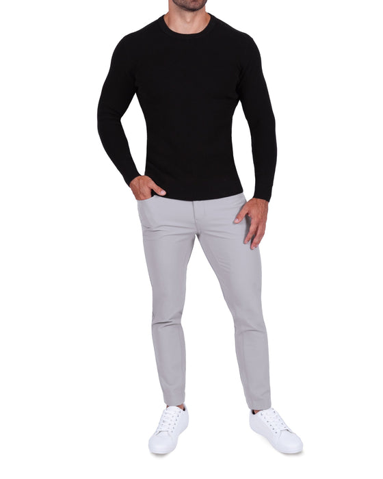 Heavy Knit Crewneck  - Black