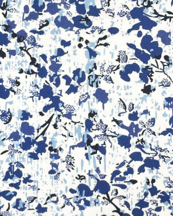 "The Arctic" White, Navy & Blue Floral