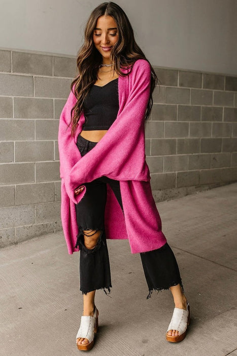 Lucy Cozy Cardigan - Hot Pink