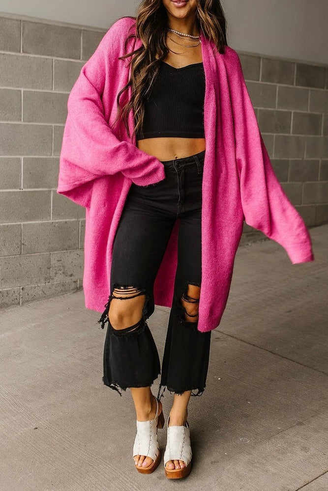 Lucy Cozy Cardigan - Hot Pink
