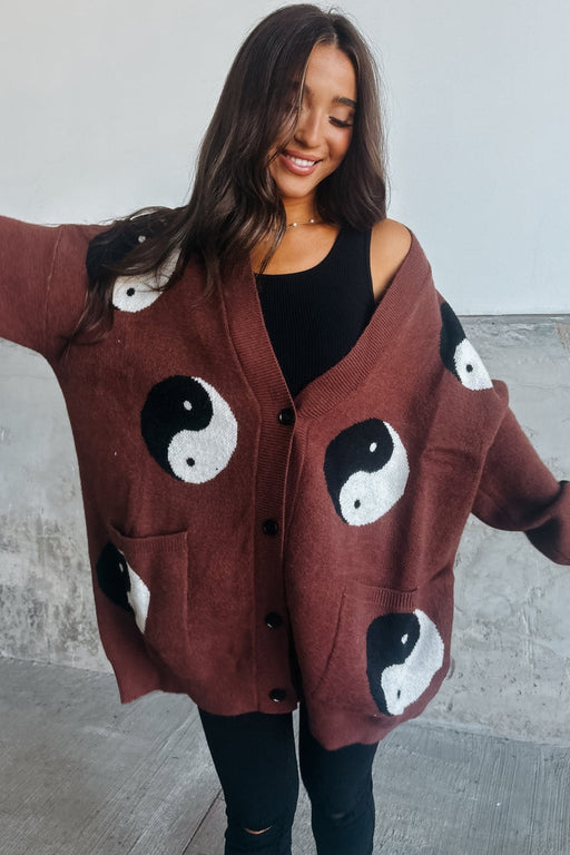 Yin Yang Cardigan - Brown