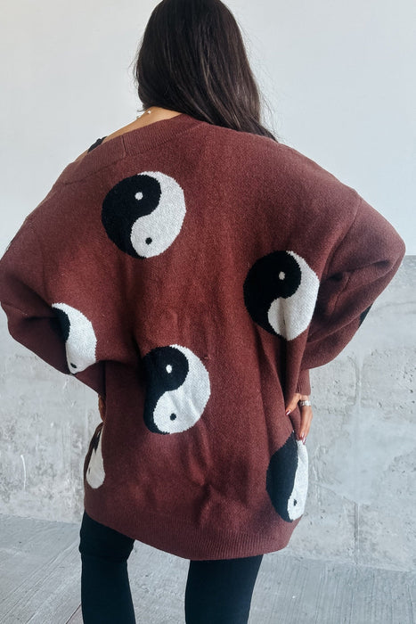 Yin Yang Cardigan - Brown
