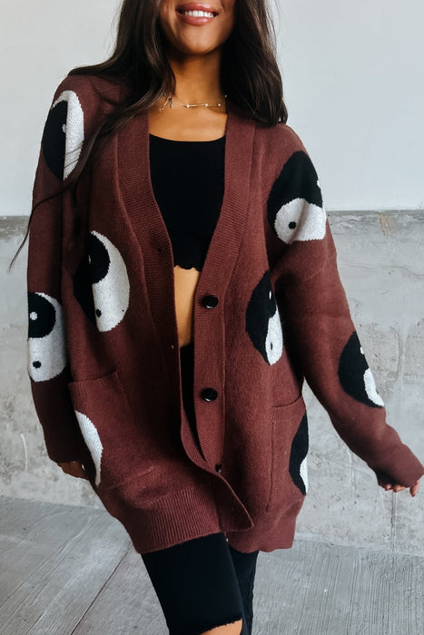 Yin Yang Cardigan - Brown