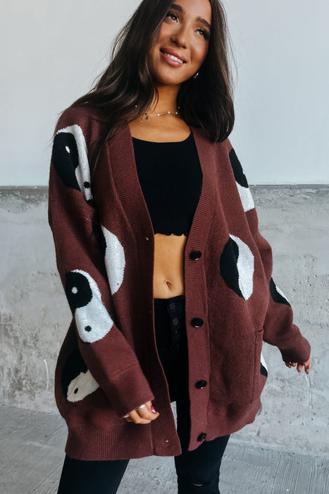 Yin Yang Cardigan - Brown