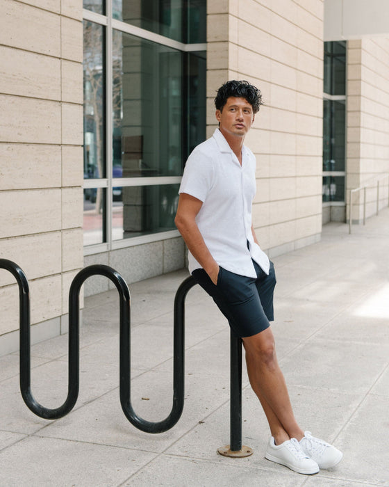 Athletic Fit Shorts - Black Seersucker