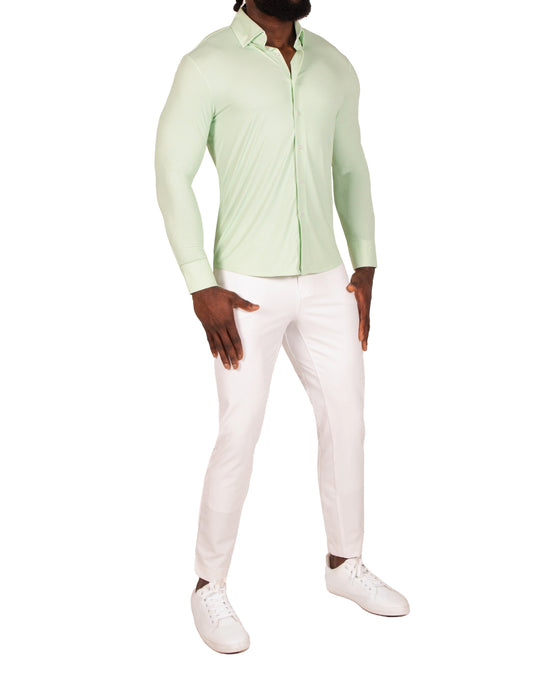 "The Labonte" Sport Shirt - Green & Turquoise Mini Check