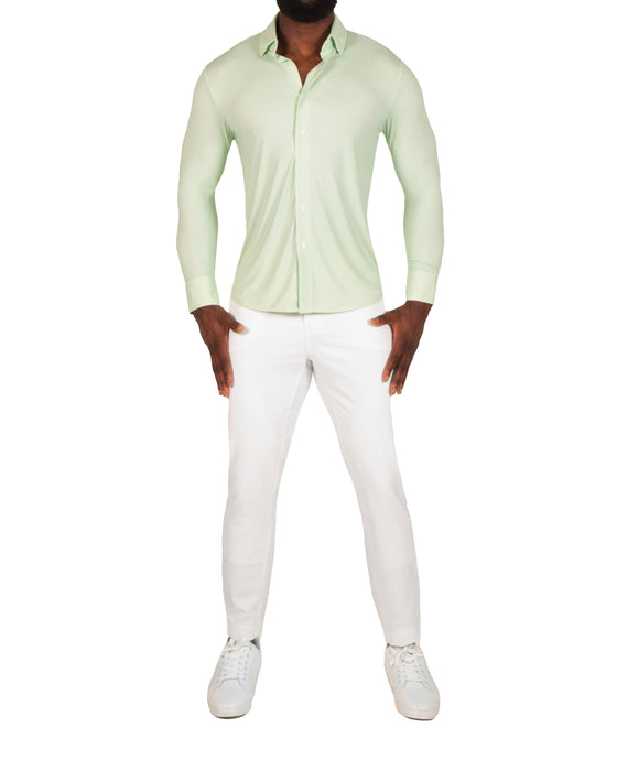 "The Labonte" Sport Shirt - Green & Turquoise Mini Check