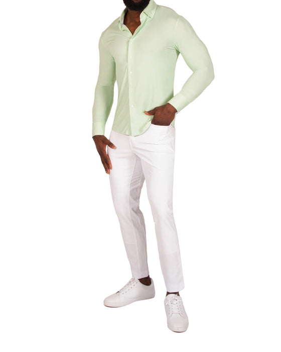 "The Labonte" Sport Shirt - Green & Turquoise Mini Check