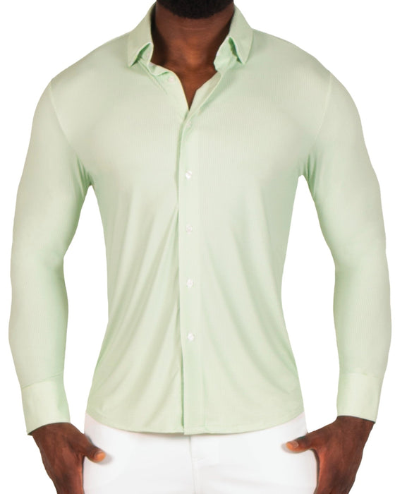 "The Labonte" Sport Shirt - Green & Turquoise Mini Check