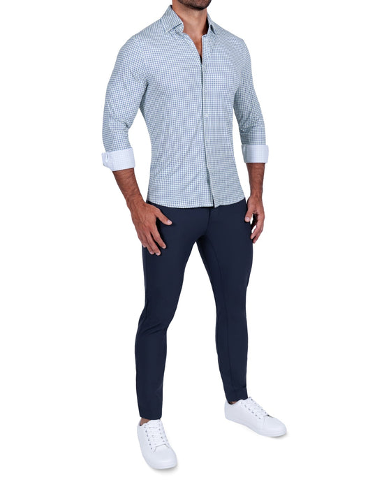 "The Laguna" Sport Shirt - Light Blue Gingham