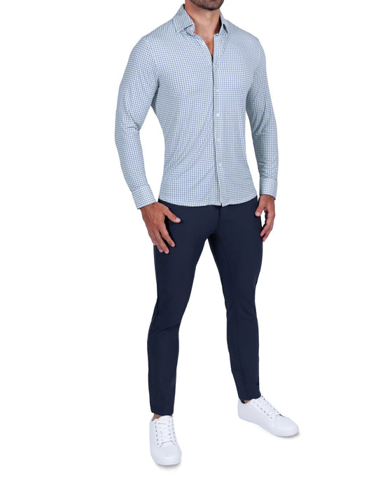 "The Laguna" Sport Shirt - Light Blue Gingham