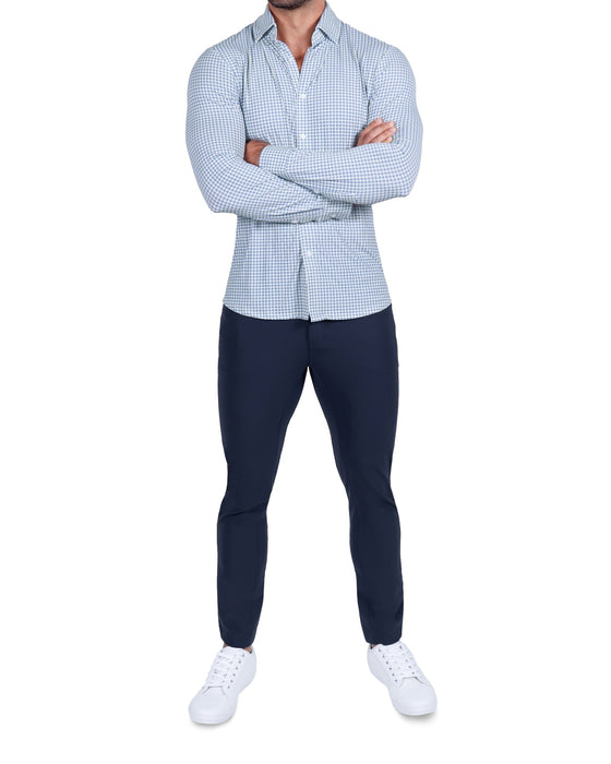 "The Laguna" Sport Shirt - Light Blue Gingham