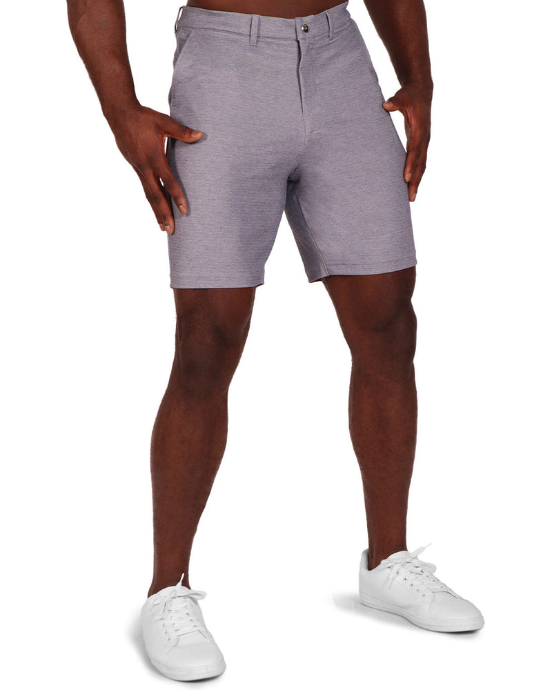 Athletic Fit Pique Shorts - Light Grey