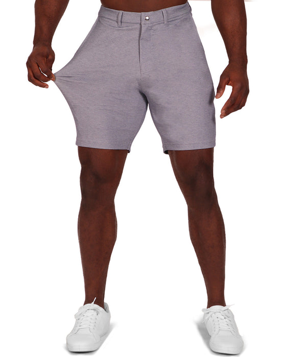 Athletic Fit Pique Shorts - Light Grey