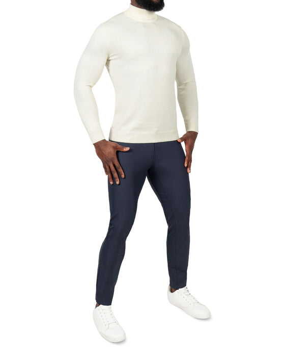 Mid-Weight Wool Turtleneck - Cream