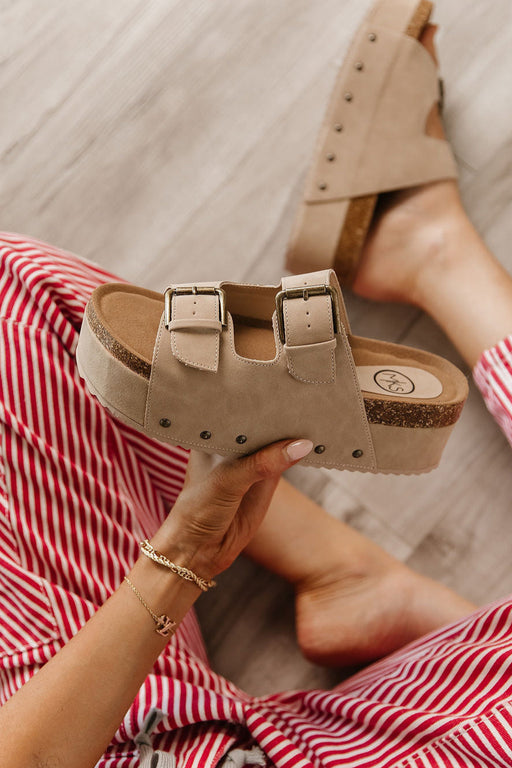 Nina Platform Sandals - Taupe