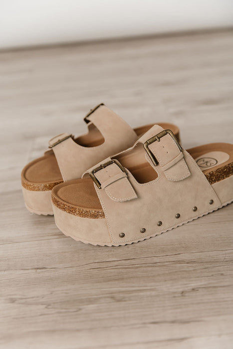 Nina Platform Sandals - Taupe