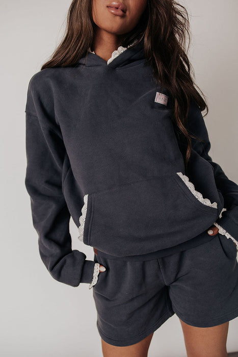 Comfort Zone Shorts - Charcoal Lace