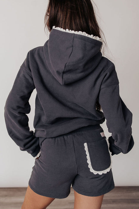 Comfort Zone Shorts - Charcoal Lace