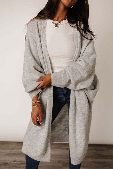 Lucy Cozy Cardigan - Silver