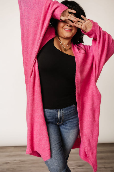 Lucy Cozy Cardigan - Hot Pink