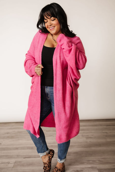 Lucy Cozy Cardigan - Hot Pink