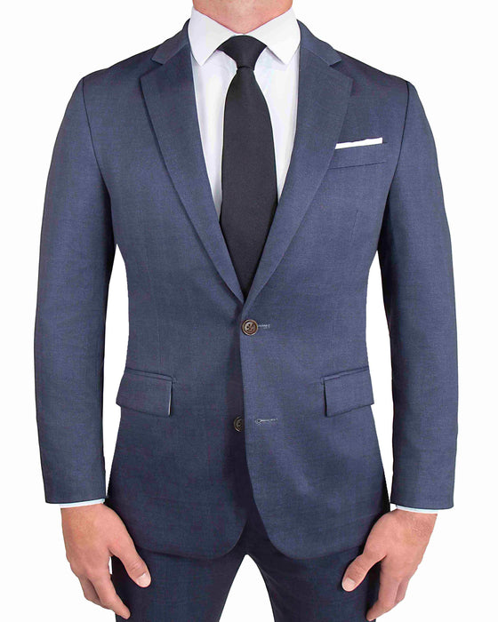 Athletic Fit Stretch Suit - Midnight Navy Plaid