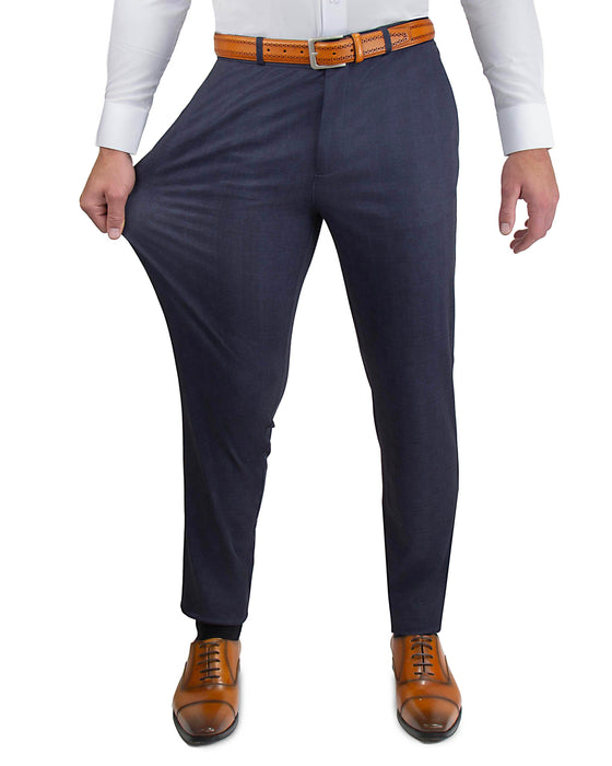 Athletic Fit Stretch Suit - Midnight Navy Plaid