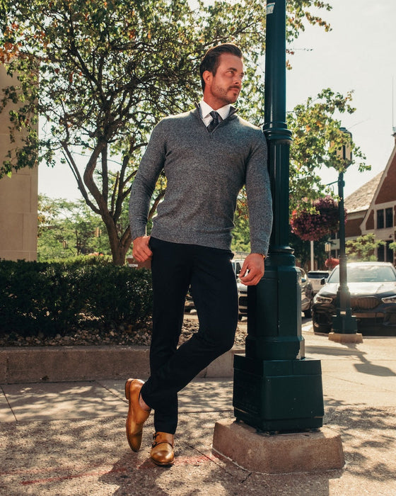 Mid-Weight Wool Quarter Zip - Charcoal